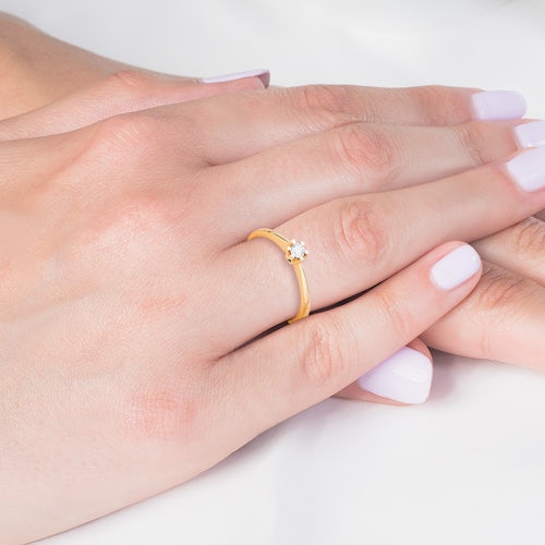 Pierścionek zaręczynowy SAVICKI: złoty, diament